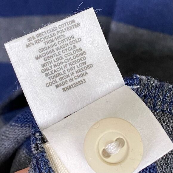 Taylor Stitch The Heavy Bag Rugby in Navy Stripe Collared Henley Shirt Size S/38 - Picture 5 of 7